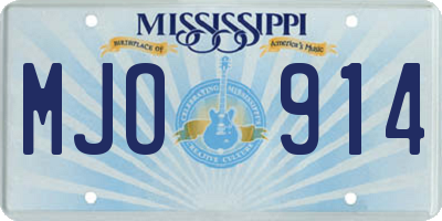 MS license plate MJO914