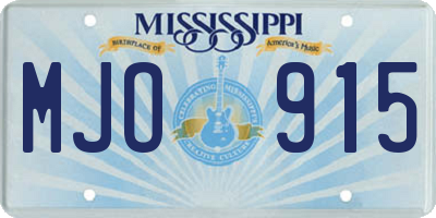 MS license plate MJO915