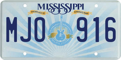 MS license plate MJO916