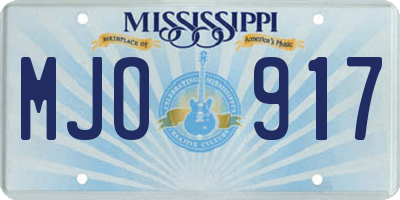 MS license plate MJO917