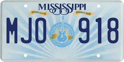 MS license plate MJO918
