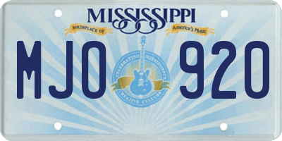 MS license plate MJO920