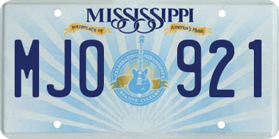 MS license plate MJO921