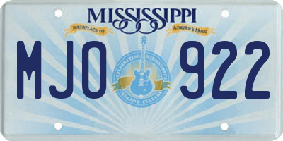 MS license plate MJO922