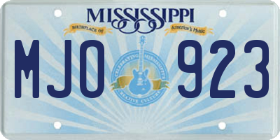 MS license plate MJO923