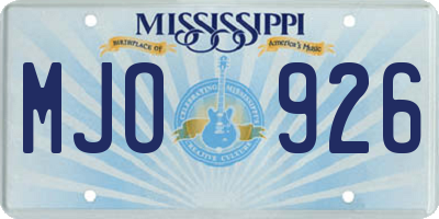 MS license plate MJO926
