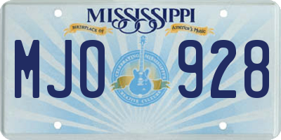 MS license plate MJO928