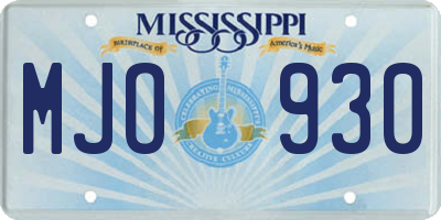 MS license plate MJO930