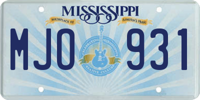 MS license plate MJO931