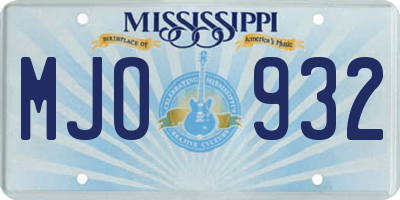 MS license plate MJO932