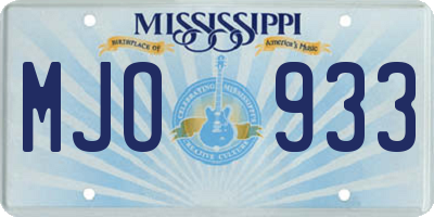 MS license plate MJO933