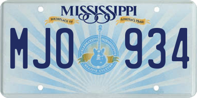 MS license plate MJO934
