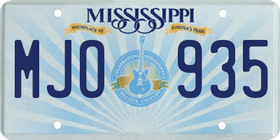 MS license plate MJO935