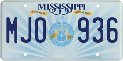 MS license plate MJO936
