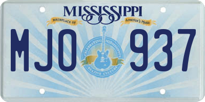 MS license plate MJO937