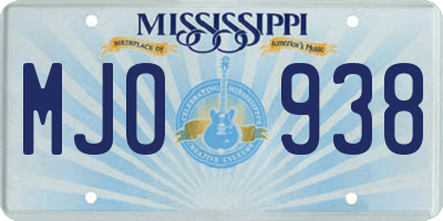 MS license plate MJO938