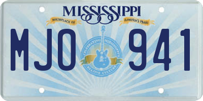 MS license plate MJO941
