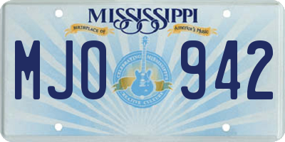 MS license plate MJO942