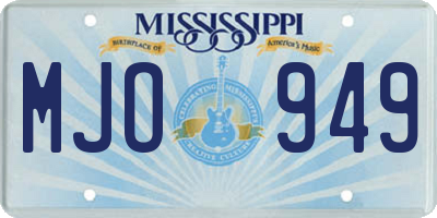 MS license plate MJO949