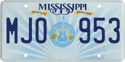 MS license plate MJO953