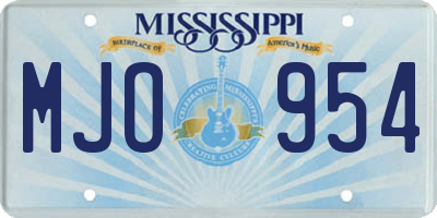 MS license plate MJO954
