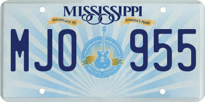 MS license plate MJO955