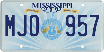 MS license plate MJO957
