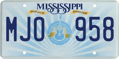 MS license plate MJO958