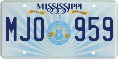 MS license plate MJO959