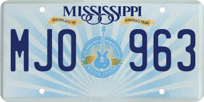 MS license plate MJO963