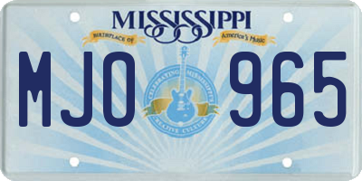 MS license plate MJO965