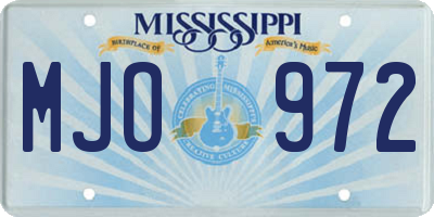 MS license plate MJO972