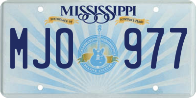 MS license plate MJO977