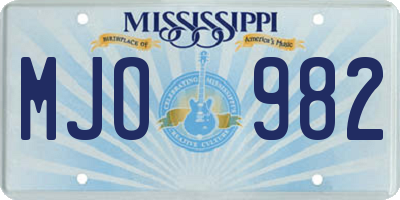 MS license plate MJO982
