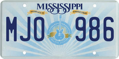 MS license plate MJO986
