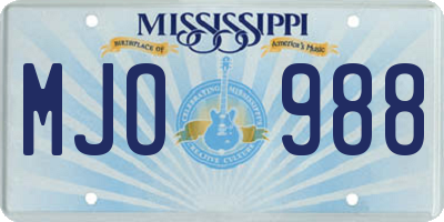 MS license plate MJO988