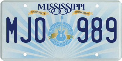 MS license plate MJO989