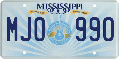 MS license plate MJO990