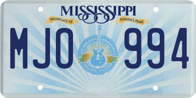 MS license plate MJO994