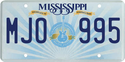 MS license plate MJO995