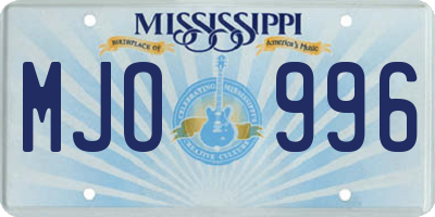 MS license plate MJO996