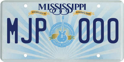 MS license plate MJP000