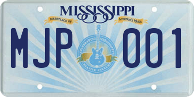 MS license plate MJP001