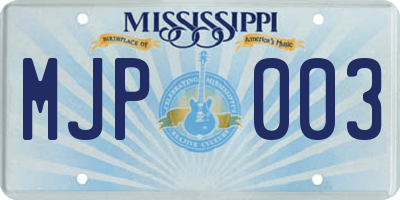 MS license plate MJP003