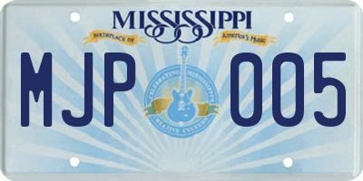 MS license plate MJP005