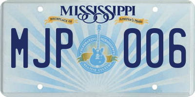 MS license plate MJP006