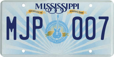 MS license plate MJP007
