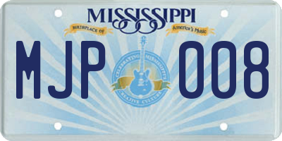 MS license plate MJP008