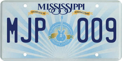 MS license plate MJP009