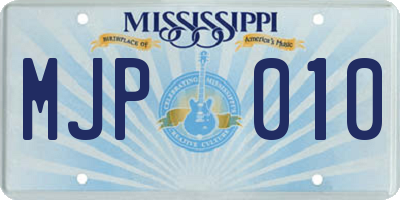 MS license plate MJP010